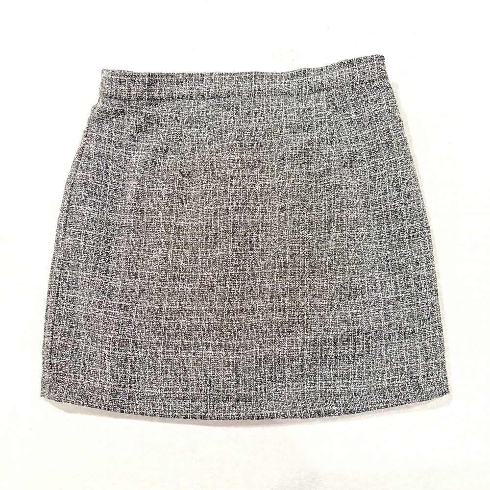 Women's Grey Black Tweed Design Work Mini Skirt Size Medium with Liner